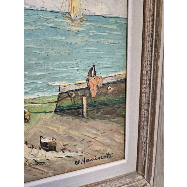 1920s Charles Vaniscotte, Port in Brittany, 1920s, Oil on Canvas, Framed For Sale - Image 5 of 9