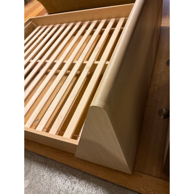 2020s California King Bespoke Natural Oak Wood Platform Bed Frame For Sale - Image 5 of 12
