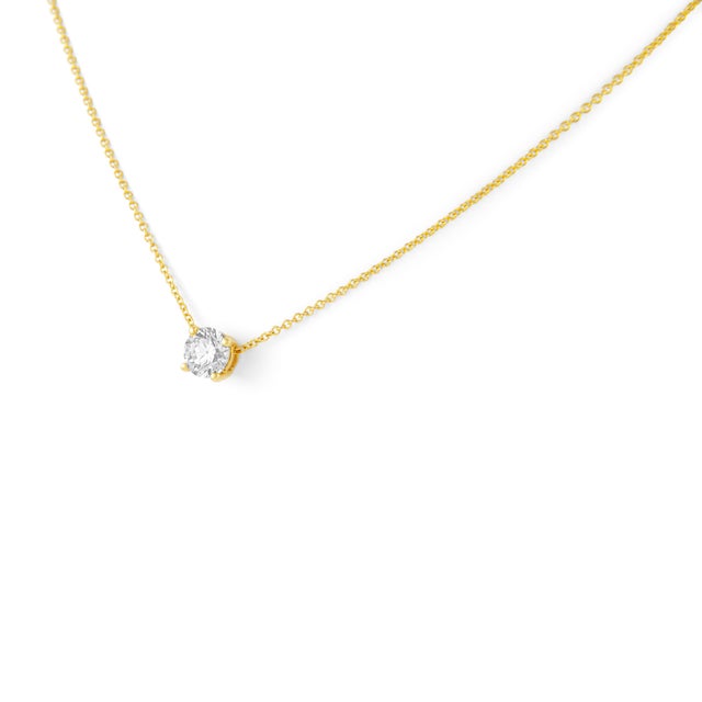 Modern Alexander Beverly Hills 0.81ct Diamond Solitaire Pendant Necklace Yellow Gold For Sale - Image 3 of 4