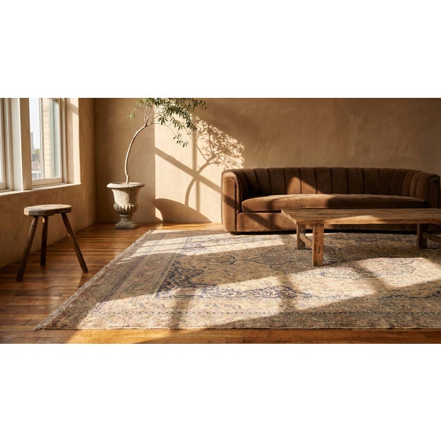 1920s Ivory Medallion Antique Turkish Formal Sivas Rug 8' X 9'9" Hand Knotted Wool Carpet For Sale - Image 9 of 9