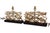 A pair of large sculptural driftwood table lamps made by Palecek. Bleached wooden branches are arranged horizontally...