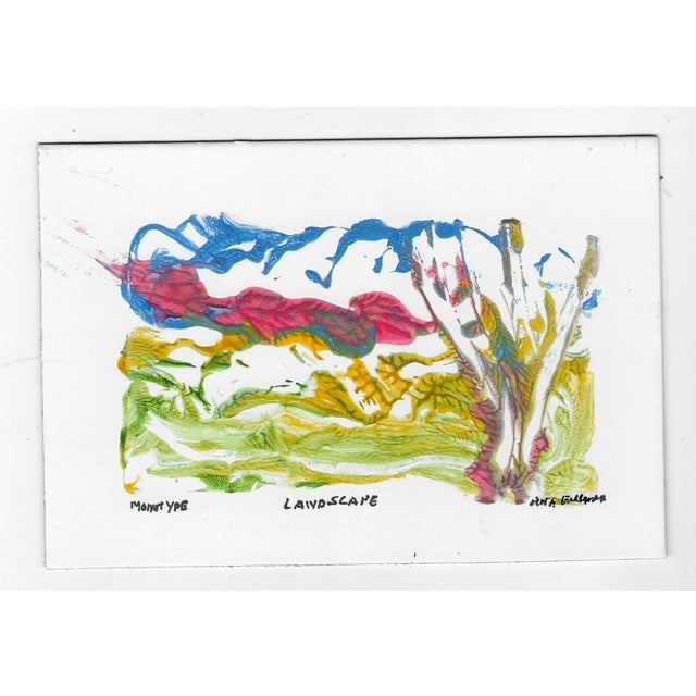 Pittsburgh artist Ruth Freeman (1940-2023) "Landscape" monotype; signed and titled.