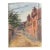 19th Century Original European Watercolor Paintings, Village Lane For Sale