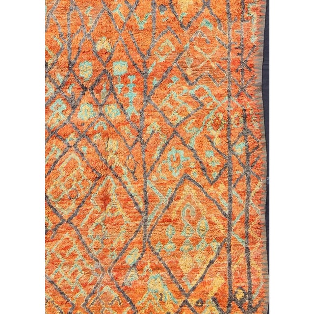 Measures: 6'6'' x 11'6''. Vintage Moroccan Beni Mkild carpets are rarities from various regions of Morocco. From the...