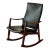 Milo Baughman Style Rocking Chair in Black Faux Leather, 1960s For Sale