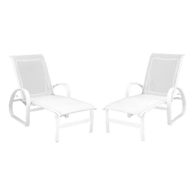 Brown Jordan Outdoor Chaise Longues, Pair For Sale