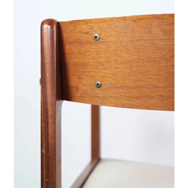 Wood Danish Mahogany and Light Fabric Armchair from Søborg, 1960s For Sale - Image 7 of 12