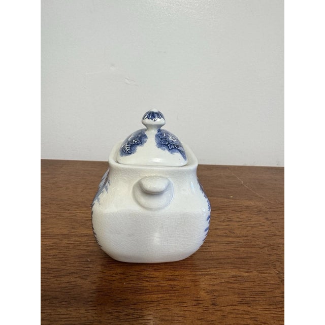 1970s Liberty Blue Betsy Ross Tea Set Cups Creamers Sugar Bowl England Lot 9 Pcs For Sale - Image 9 of 15