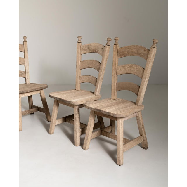 Wood Set of Six Oak Dining Chairs, Antique, France, Circa 1970 For Sale - Image 7 of 18