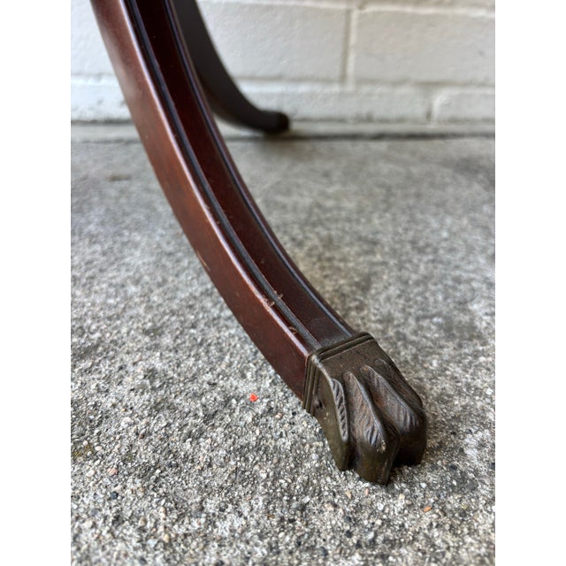 Vintage Mahogany Two-Tier Claw Foot Dumbwaiter / Butler Table by Zangerle Tables For Sale In Los Angeles - Image 6 of 9