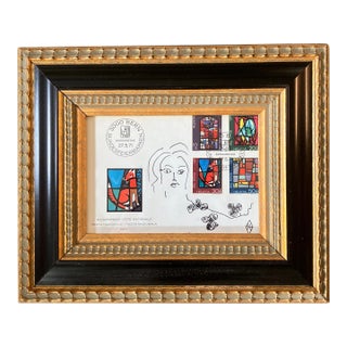 Contemporary Original Judy Henn Abstract Ink Drawing/Collage “First Day as Helvetia” Framed For Sale