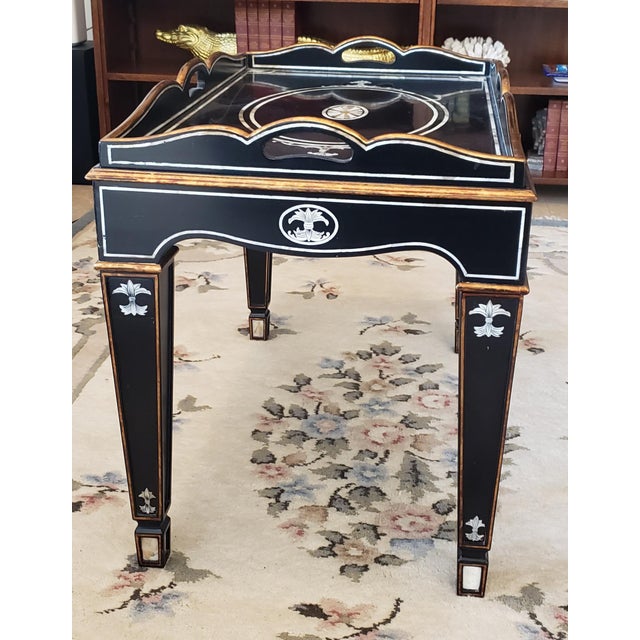 Ej Victor Tray Table - Hardwood Solids With Mother of Pearl Inlay and Gold Accents W/Original Documentation For Sale - Image 10 of 18