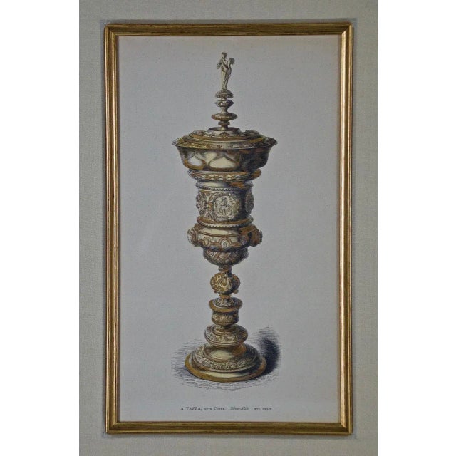 Mid 19th Century A Set of Two Hand-Colored Engravings of an Ancient Roman Vase and a Tazza (Cup), 1851 For Sale - Image 5 of 6