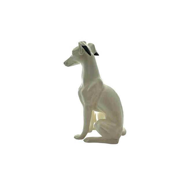 Ceramic Dog Sculpture Ceramic Whippet Statue Grey Hound Figurine Signed Dated 79 For Sale - Image 7 of 10