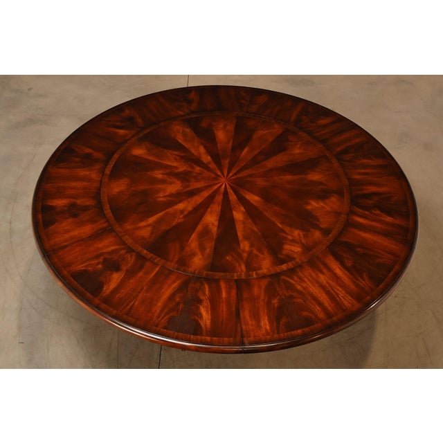 Early 21st Century Theodore Alexander Regency Style Flame Mahogany Round Expanding Dining Table For Sale - Image 5 of 18