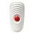 Vintage KPM Bavaria Op Art White Porcelain Vase With Red Sphere Accent, West Germany For Sale