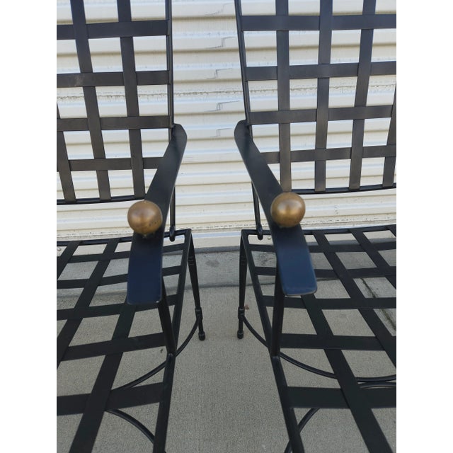 2000 - 2009 2 Janus Et Cie Amalfi Tuxedo Armchairs Stainless Steel Patio For Sale - Image 5 of 17