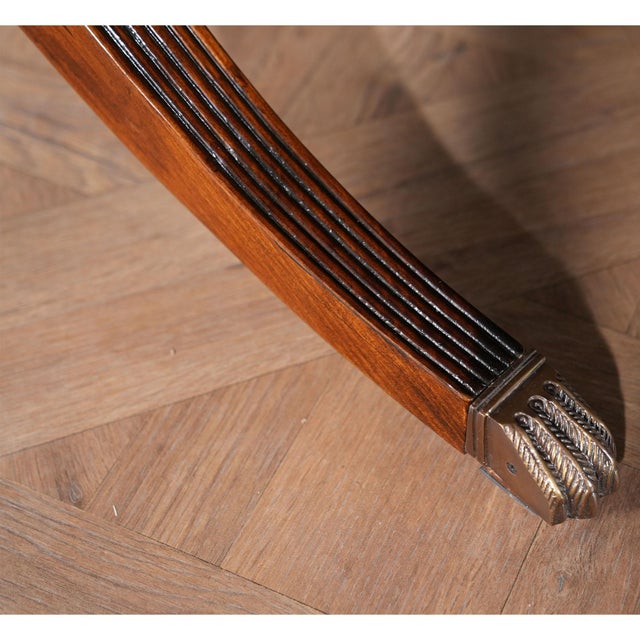 Traditional Three Pedestal Mahogany Dining Table For Sale - Image 10 of 12