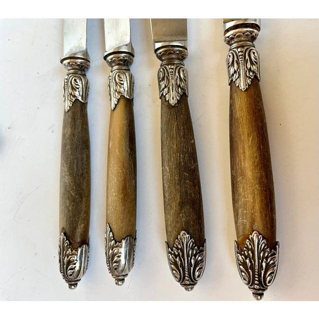 French Vintage French Saint Joanis Silver Trimmed Knives - Set of 11 For Sale - Image 3 of 9