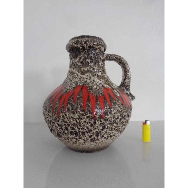 Ceramic Glazed Lava Ceramic Handled Vase from Scheurich, Germany, 1970s For Sale - Image 7 of 16