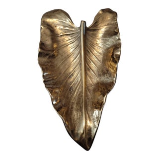 Vintage Brass Calla Lily Leaf Catchall For Sale