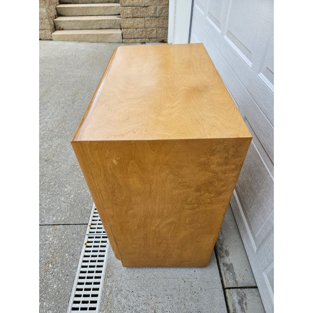 Brown Burlwood Three Drawer Chest of Drawers Dresser For Sale - Image 8 of 15