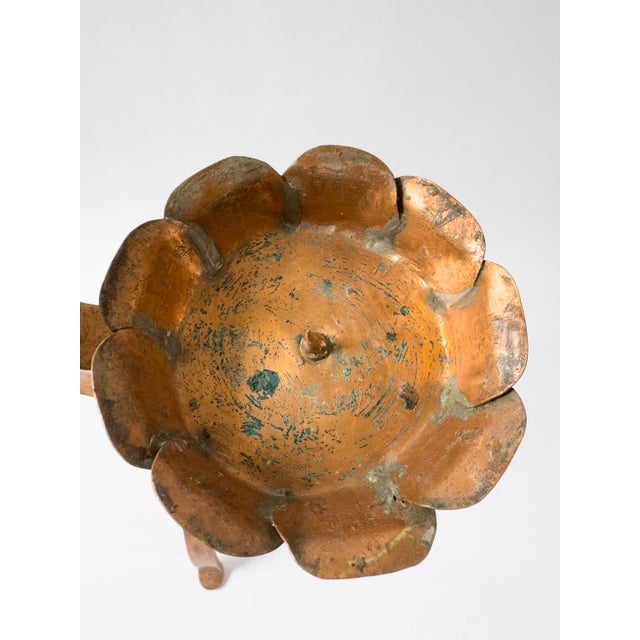 Antique Arts & Crafts Copper Double Pricket Candlestick, C. 1900–1930, Brutalist Style For Sale - Image 9 of 18