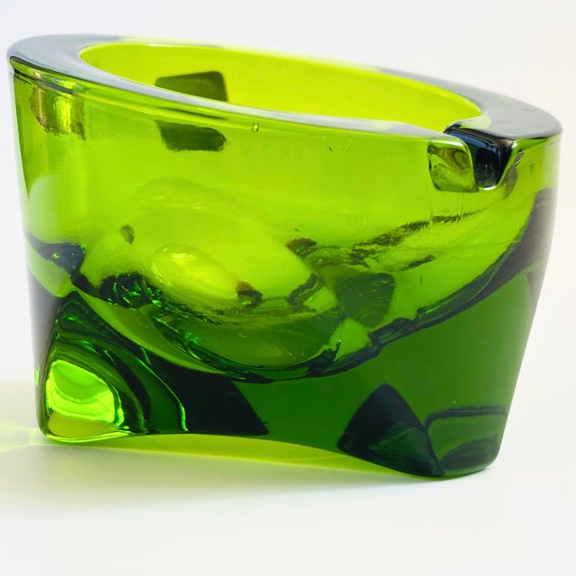 Green MCM Green Viking Glass Ashtray For Sale - Image 8 of 11