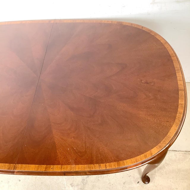 Brown Queen Anne Mahogany Oval Extension Dining Table, Hickory Chair Company “James River Collection” For Sale - Image 8 of 18