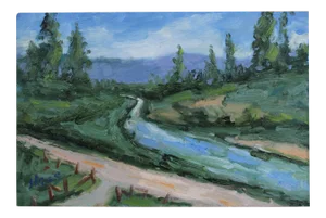 Modern Impressionist Landscape Painting — Swimming Hole