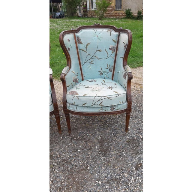 Wood Cabriolet Wingback Armchairs, 1930s, Set of 2 For Sale - Image 7 of 15
