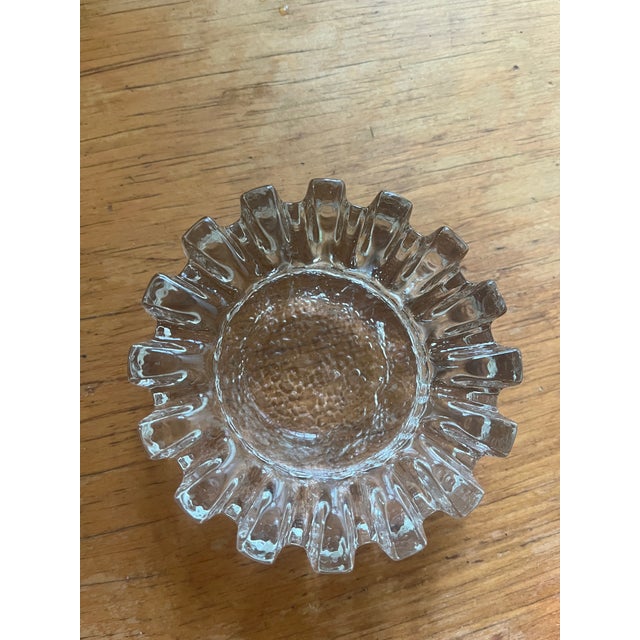 Mid 20th Century MCM Swedish Cast Glass Brutalist Design Eva Englund Crystal Ice Ashtray For Sale - Image 5 of 10