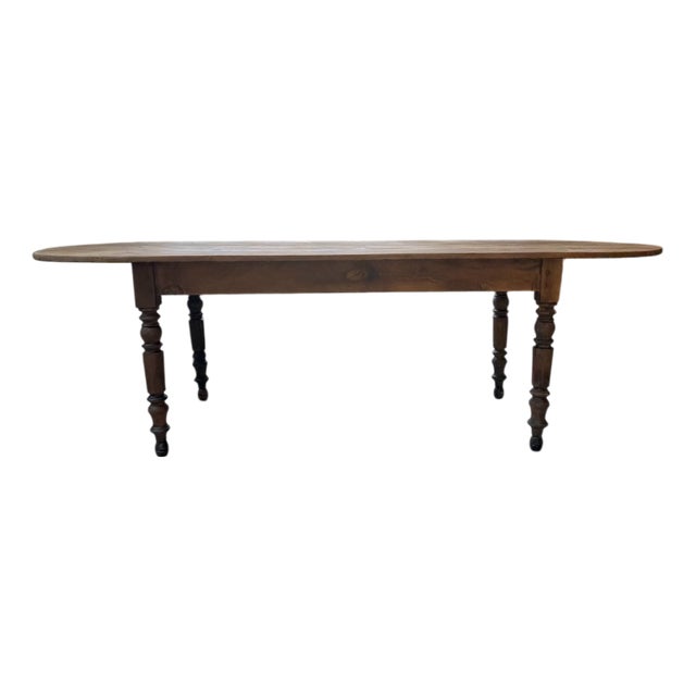 Oval Farmhouse Table in Pine, 1950s For Sale