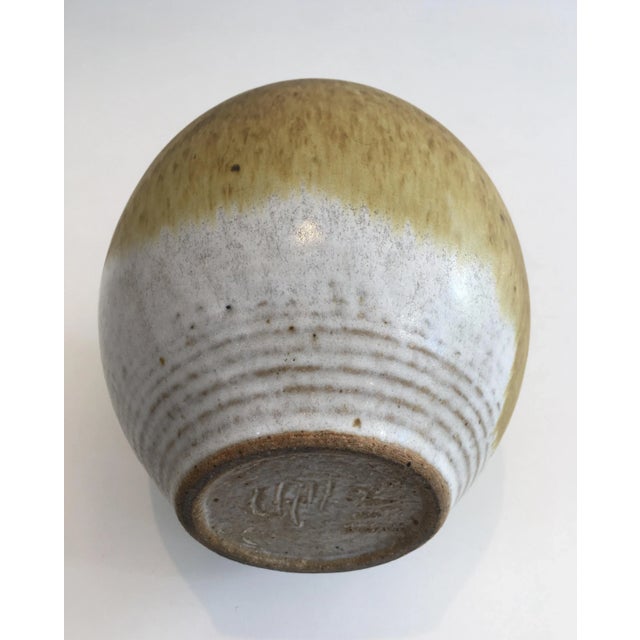 Edouard Chapallaz, Small Sandstone Single-Flower Vase, Signed by Swiss Artist Ed For Sale - Image 10 of 13