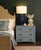 2020s Matthew Izzo Home Mae Matte Navy Blue Glaze Ceramic Table Lamp With Shade and Ceramic Finial For Sale - Image 5 of 6