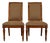 Ethan Allen French Regency Louis XVI Carved Cherry Wood Upholstered Side Chairs or Dining Chairs, Pair For Sale