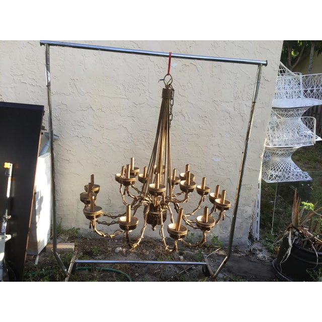 1960s 18 Light Chandelier For Sale - Image 4 of 11