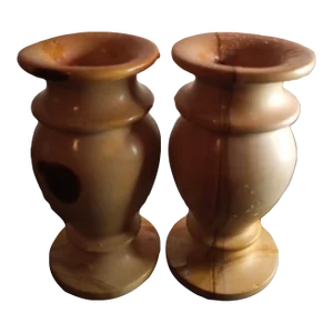 Solid Marble Beige Vases - Set of 2