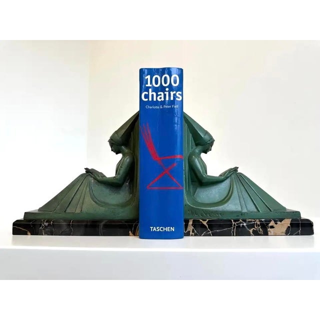 Vintage French Art Deco Bookends by Max Le Verrier, 1930, Set of 2 For Sale - Image 12 of 15
