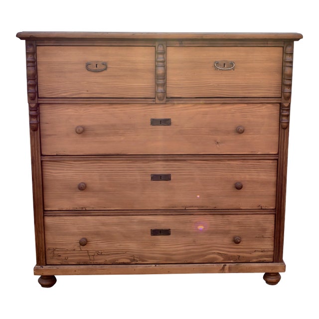 Pine Chest of Five Drawers For Sale