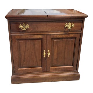 Stickley Chippendale Cherry Expandable Buffet Server on Wheels For Sale