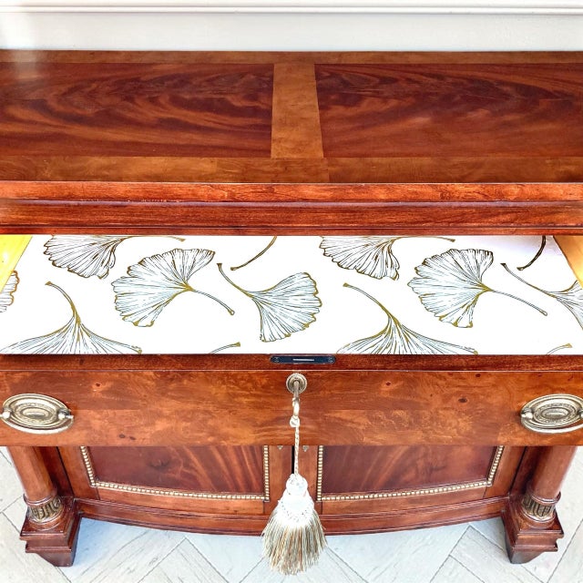 Vintage Mahogany Bow Front Cabinet | Sideboard | Statement Entryway Cabinet For Sale - Image 9 of 11