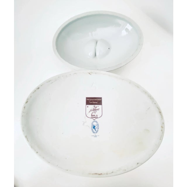 Mid 20th Century Vintage Blue Gingham by Howard Kaplan Philippe Deshoulieres French Country Casserole Dish For Sale - Image 5 of 9