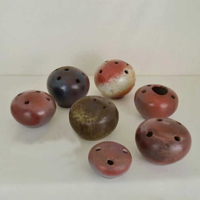 Mid-Century Modern Studio Ceramic Ball Vases, 1960s, Set of 7 For Sale - Image 4 of 10