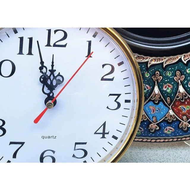 Etched Clock in Metal For Sale - Image 4 of 10