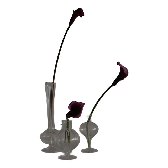 Vintage Clear Glass Bud Vases, Set of 3 For Sale