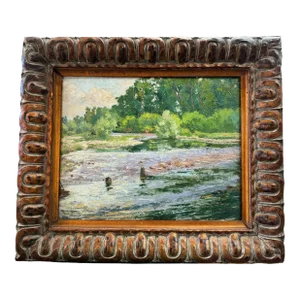 19th Century French Oil Painting – Emile Boutin Landscape