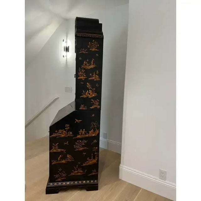 Black Baker Furniture McMillen Collection Venetian Chinoiserie Secretary For Sale - Image 8 of 11