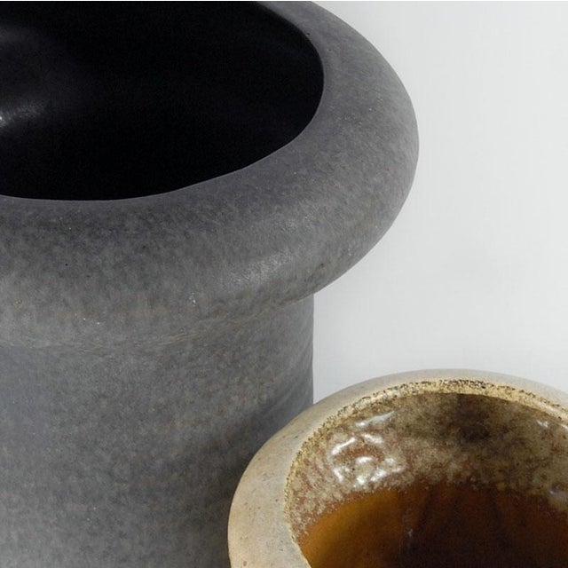 Vintage German Decorative Ceramic Vases, 1970, Set of 2 For Sale - Image 6 of 10