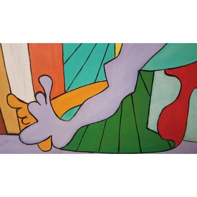 1930s "The Sculptor" Cubist Figurative Oil Painting on Canvas For Sale In Los Angeles - Image 6 of 13